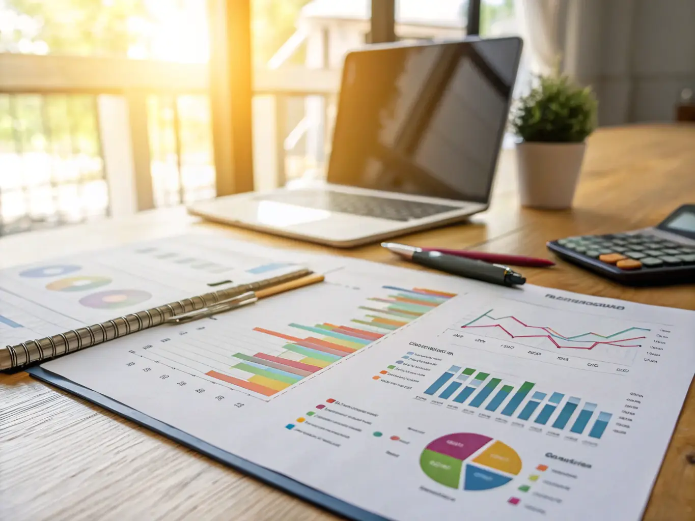 A close-up shot of a financial document or report showing positive growth trends, with a pen resting on top, symbolizing the financial stability and continued success of the business post-transition.